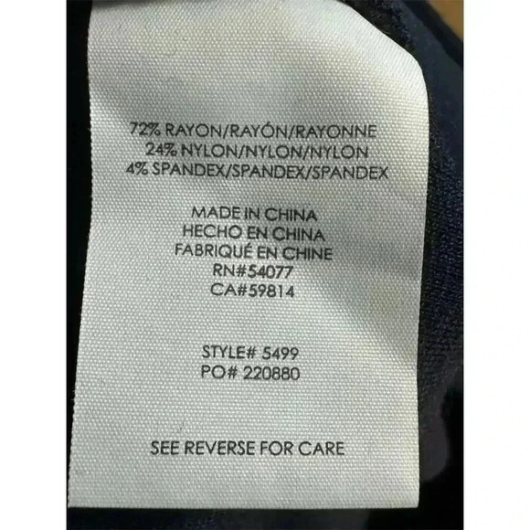 Cabi Womens Pants 6 Navy Blue High Waisted Slim Straight Stretchy Fall 1509 - Picture 5 of 7